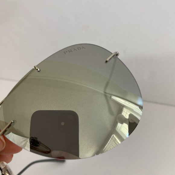 Prada Linea Rossa SPS50P Aviator Sunglasses Silver - Picture 3 of 10